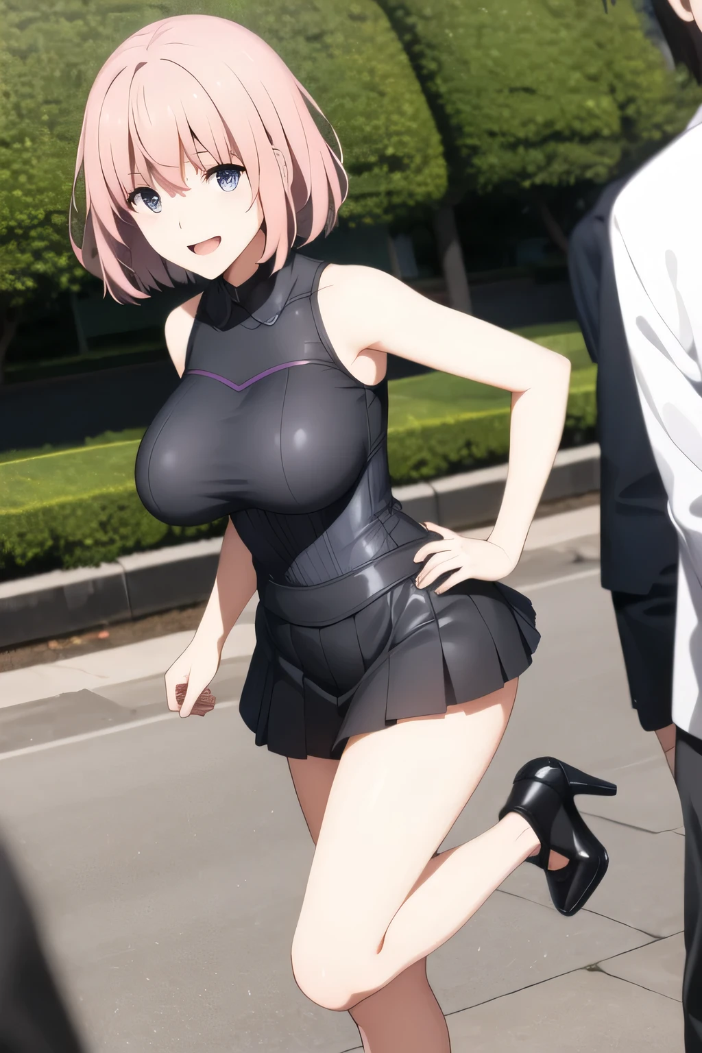 ((masterpiece), highest quality, girl, (naked), , Short Hair, blue eyes, (), (), (), Perfect Anatomy、Strong winds、Flat 、nsfw、Sweat、、((under breast))、(naked)、Middle of the ground、playground、(Nipples become erect)、(15 years old)、dance、be surrounded by a large crowd、Being photographed by the crowd、Being stared at by the crowd、One Man、A man grabs my chest