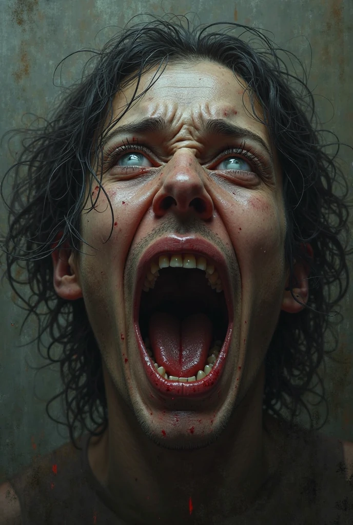 Human screaming horror style 