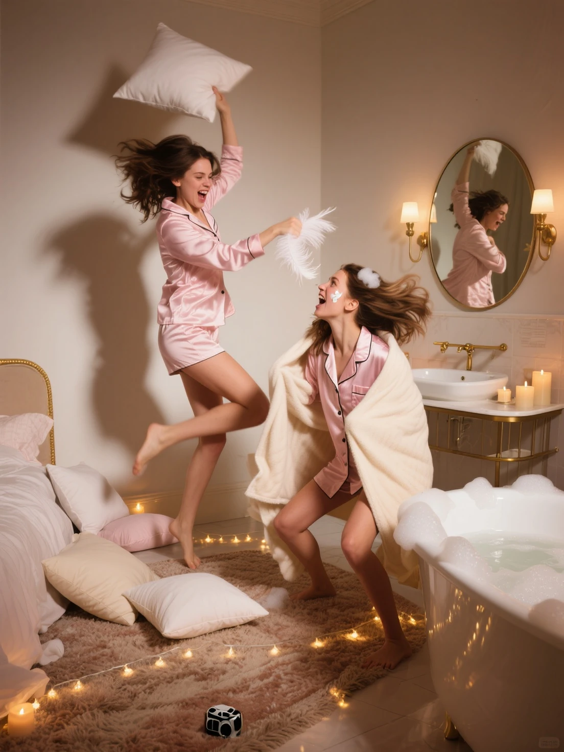 there is a woman sitting on the floor brushing her teeth, young and cute girl, the extremely hot and sexy, 8k)), only snow in the background, she has a cute expressive face, christmas, 😭🤮 💔, sitting on a bed, sexy look at the camera, highly realistic. live cam, sitting on the bed, she has a cute face