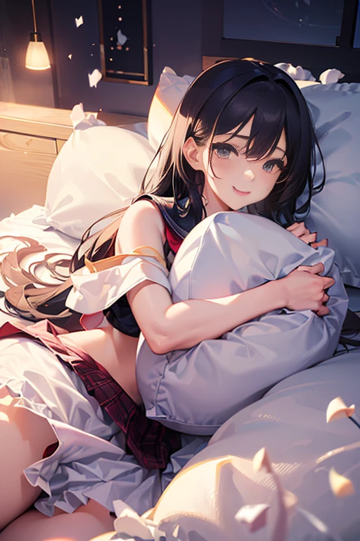 nswf:1.0,(masterpiece: 1.2, highest quality, masterpiece, Clearer images), (Bright colors), ((Take clear photos even from a distance)), (multiple girls), (Harem), (School classmates), (((All school uniforms have the same design))), (((Everyone is wearing the same navy blue skirt))), ((Each person is wearing underwear of a different design and color.))、((Everyone is wearing different socks))、((16 years old)), ((prostitution婦)), (prostitution宿, on the bed), (cute Japanese((6 girls))), ((group shot)), (group selfie), wide angle, soft light, ((((Clothes are in disarray)))), (((bad sleeping position)))、(slightly larger breasts), ((prostitution)), (lure), ((viewers love it)), (((sleeping, closed eyes))), (((show panty:1.6)))、((((M spread legs:1.4)))、((female masturbation:1.8))、((breast grab:1.3)),(((bra lift:1.2)))、stick out one's crotch、((put index finger on mouth))、(((lie on bed)))