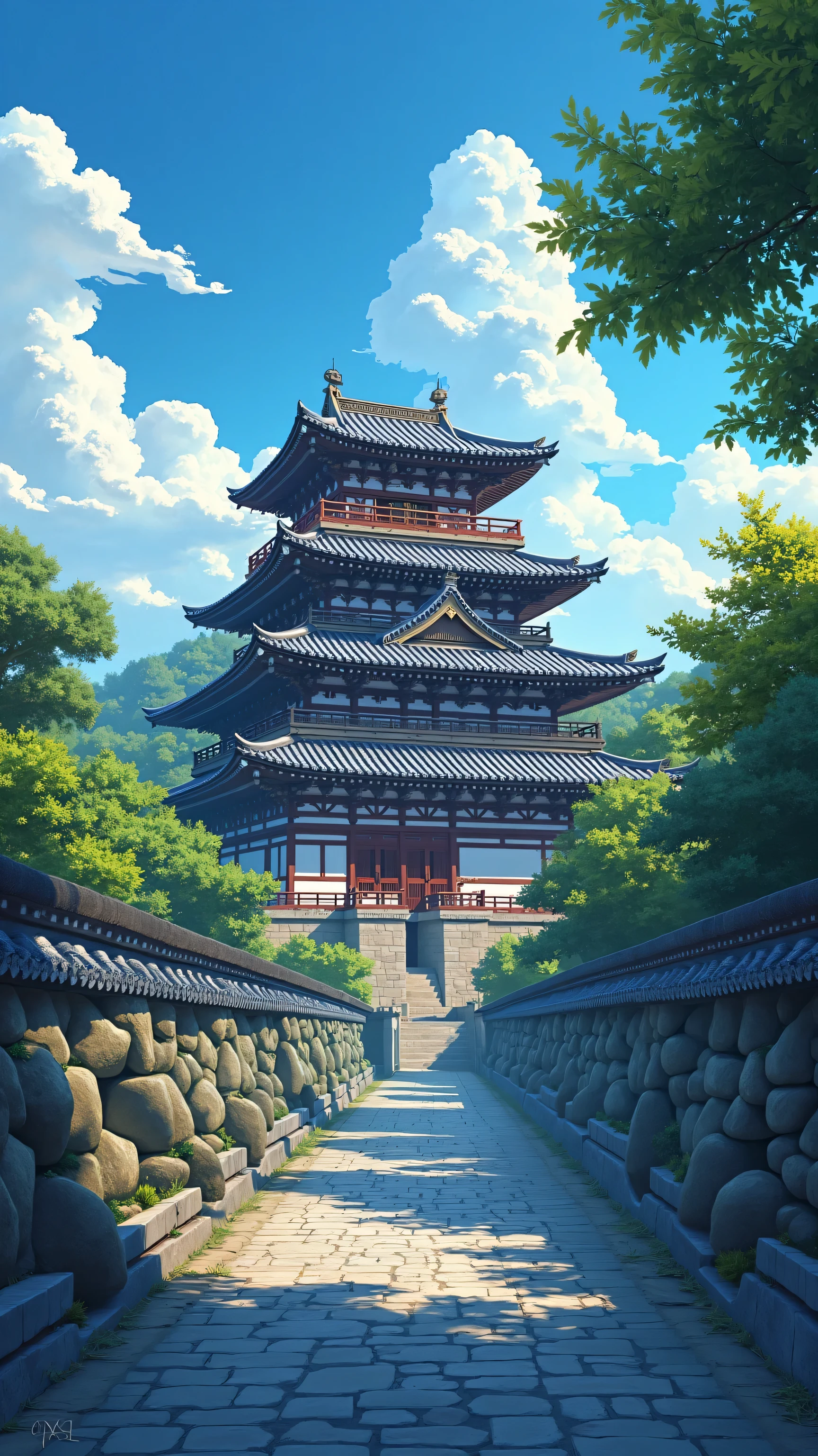 highdefinition images,Before Osaka Castle was built(Osaka Hongan-ji Temple)Ukiyo-e、Picturesque Backgrounds、Digital Images、Shining against a high-resolution background、A temple older than an ancient castle、非常に詳細なDigital Images、High resolution digital painting、Genki 信長と戦ったOsaka Hongan-ji Temple