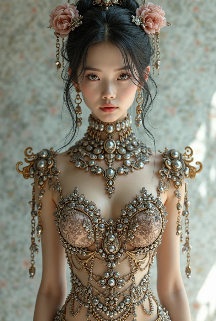 Beautiful woman in intricate Bold and Animalistic Outfit