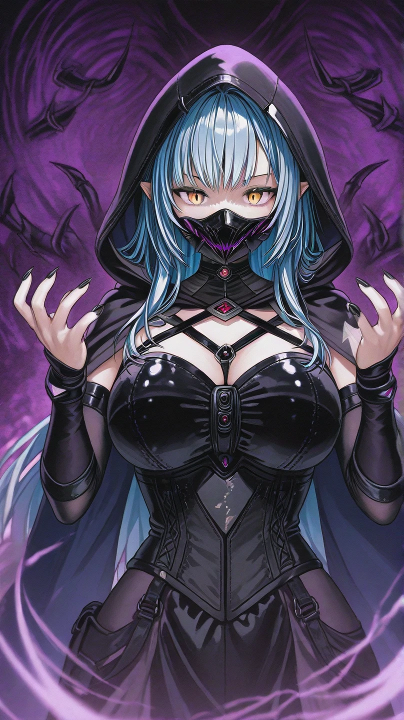purple background,creepy background、The devil&#39;s castle is big、 masterpiece, highest quality, super detailed, figure, Concept art in 8K resolution, fantasy art, magnificent art, concept art wallpaper 4k, Deep colors, Natural light