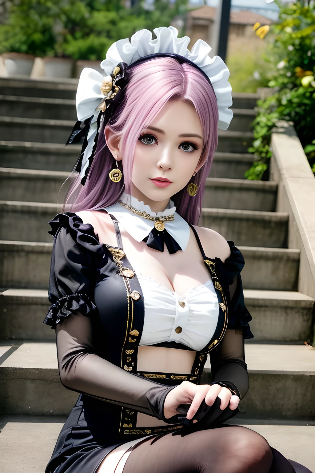 Kimetsu no yaiba, demon slayer, Mitsuri, light peach hair, pink eyes, 4k, realistic