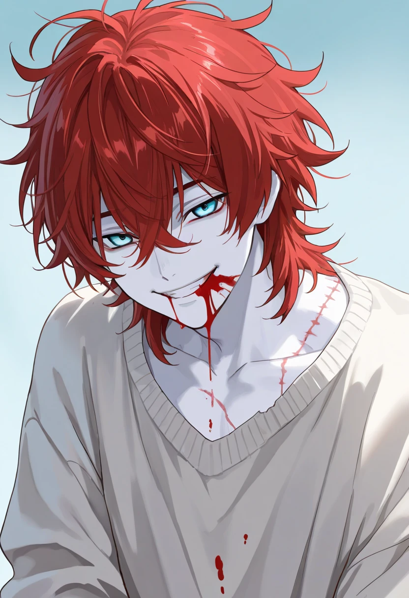 (kaneki ken), 1boy,flamboyant, in the style of sui ishida, tokyo ghoul, zoomed in on face, focused on face, blue highlights,looking at viewer,watercolor, aristocratic youth, <lora:TKG_Sui Ishida:1> <lora:Kaneki Ken:1>