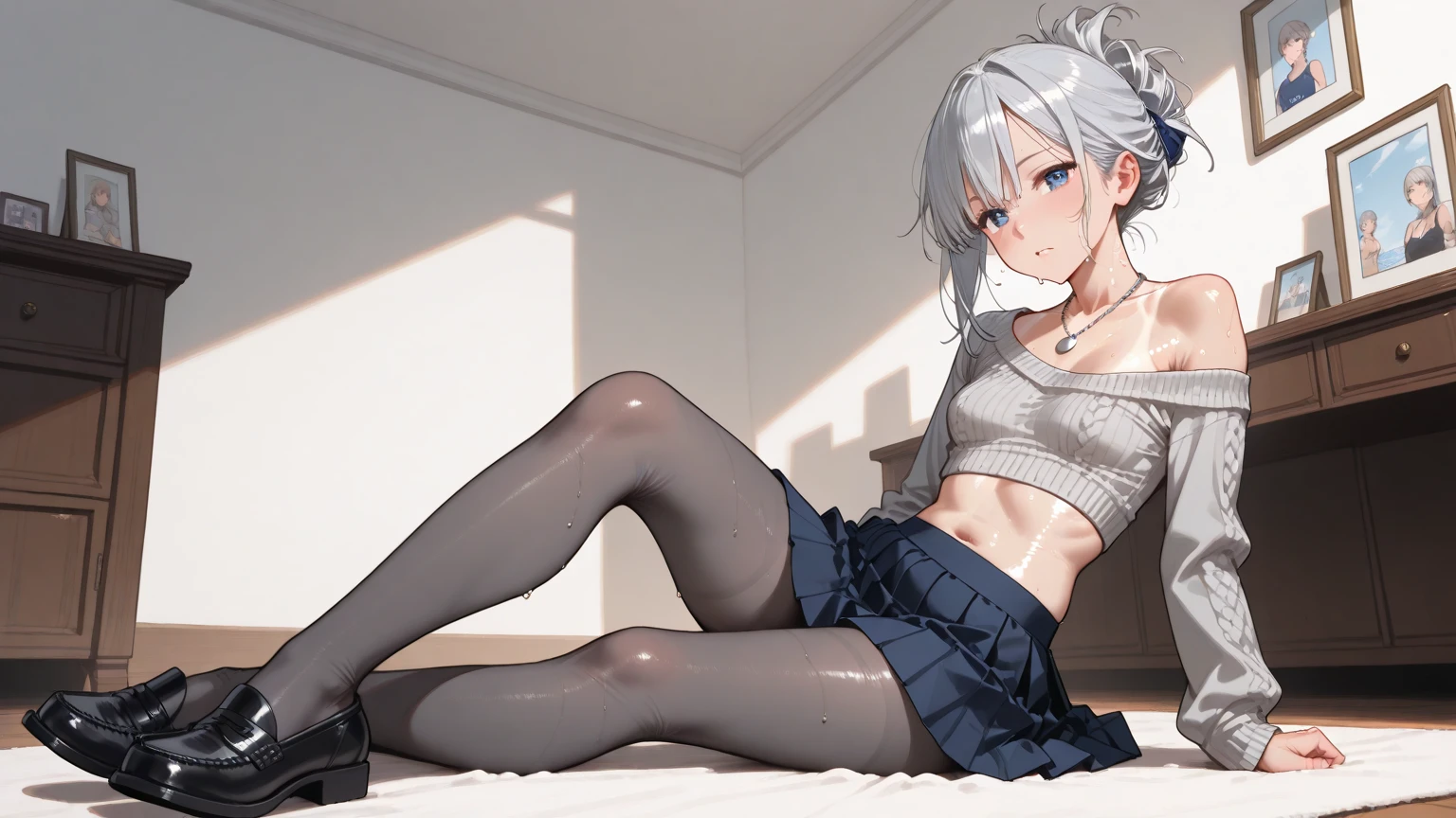 Please wear panties with red lace or black lace.、