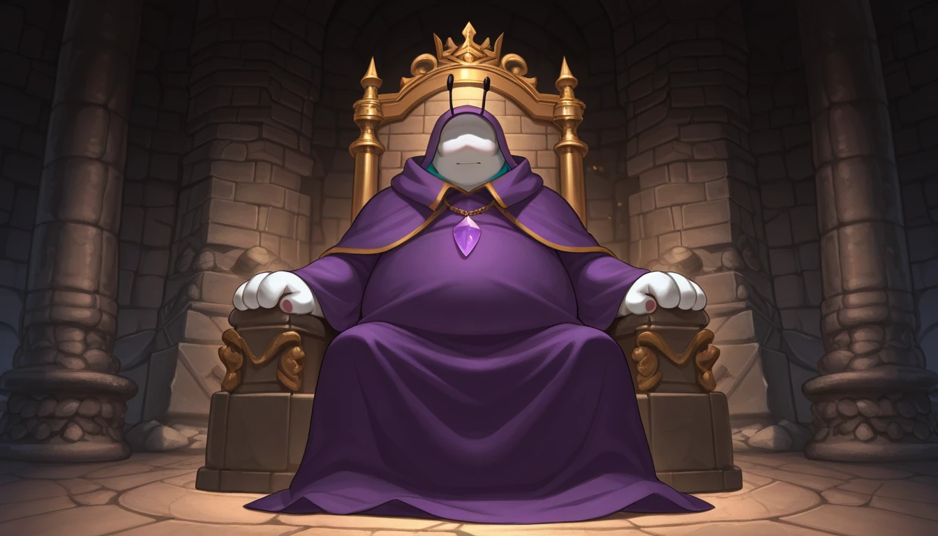 a thicc curvy shadow wizard wearing a purple robe and has nice thick thighs, female, sexy, fit, skinny, sitting on a throne