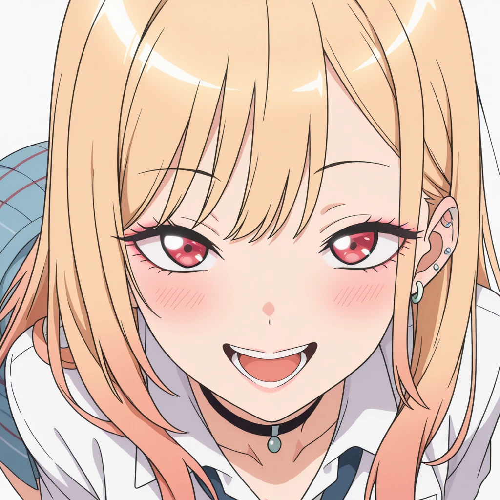 (top-quality、masterpiece:1.2)、high-level image quality、illustratio、artistic、Blonde Woman, one blonde with long hair, beautiful anime high school girl, Smooth Anime CG Art, charming anime girls, painted in anime painter studio, Anime Best Girl, a hyperrealistic schoolgirl, young anime girl, Female Character, Beautiful anime girl、profile、Looking at the camera、Kamimei、I'm sticking out my tongue、Akkanbe、Issuing a bell