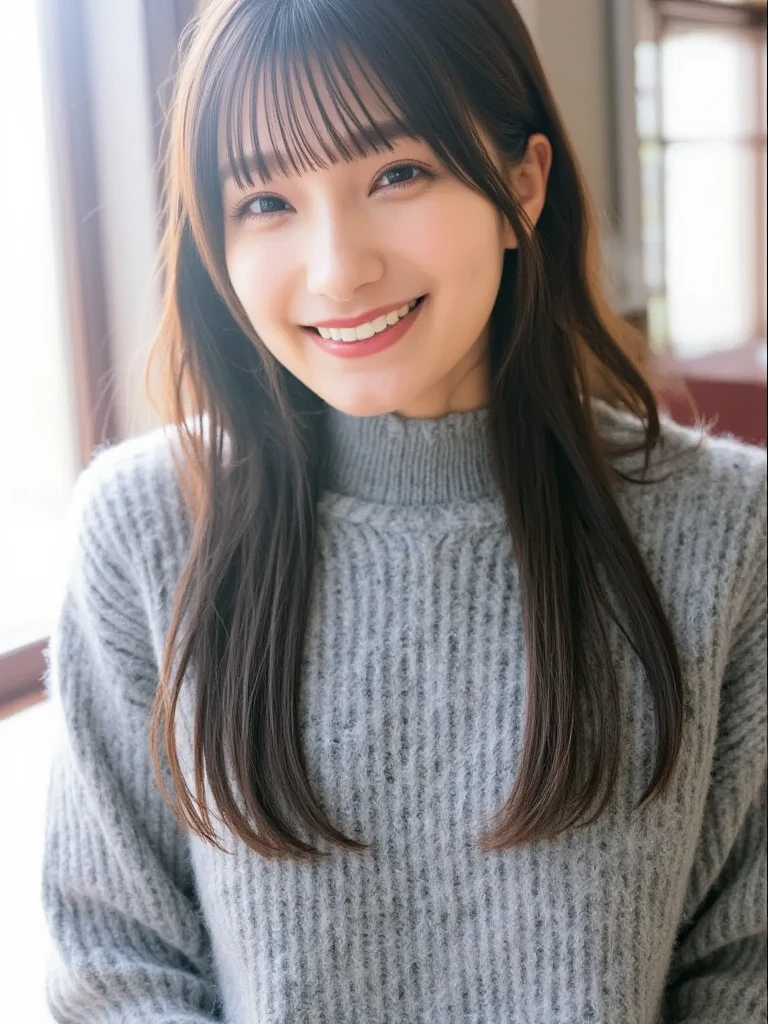 ulzzang -6500-v1.1, (Raw photo:1.2), (Photorealsitic), a beautiful detailed girl, (Real: 1.4), extremely detailed eye and face, beatiful detailed eyes, Very beautiful night illumination:1.5, (( women winter fashion:1.3, Ultra-realistic pantyhose:1.2))、selfee、Instagram、game_nffsw, huge filesize, hight resolution, ighly detailed, top-quality, [​masterpiece:1.6], illustratio, ighly detailed, nffsw, finely detail, top-quality, 8k wallpaper, Cinematographic lighting, 1girl in, 17 age, perfect body type, cute droopy eyes beautiful big eyes、Pieckfinger, ((masutepiece)), Best Quality, 1girl in, eye shadow,  Portrait, ((FULL BODYSHOT:1.4))、(Very affectionate smile:1.2)、realistic skin textures、shinny skin、Exposed thighs!!!