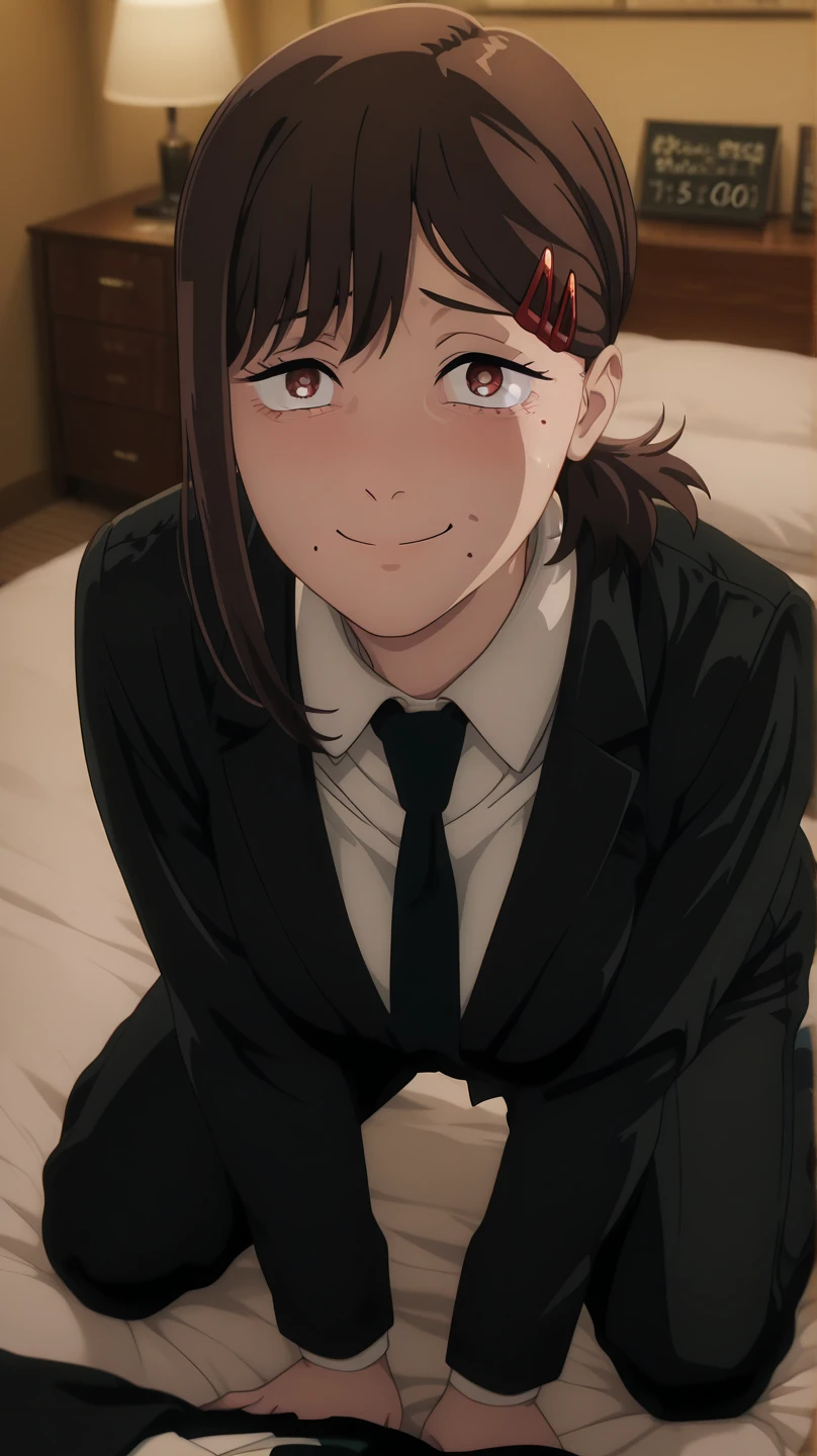 masterpiece, best quality, high quality, perfect anatomy, ultra detailed, perfect design,
BREAK,
high school girl, beautiful detailed face, realistic skin, (shiny glossy skin),
BREAK,
brown eyes, ((realistic eyes)), ultra detailed eyes, beautiful high light eyes, (narrow eyes), ((droopy eyes)), (big eyes), (wide-set eyes), double eyelids, (((half closed eyes))),
BREAK,
brown hair, ((bob cut)), ((straight hair)), (medium side hair), thin hair, (swept bangs), shiny glossy hair, 
BREAK,
[happy smile], ((screaming)), tongue out, (feeling weak), (embarrassed), (nose blush),
BREAK,
(((black body stocking))), small breasts, (bouncing breasts), (erection of nip-ples), steam, sweaty body, (wedgie), (cameltoe),
BREAK,
(((all fours on the bed))), (((raise own hips))), (((learning forward))), (((spread legs))), (((from behind))), ((show off back)), (((from above))), (((focus hips))),
BREAK,
(luxury hotel room, pink bed), top light, warm light