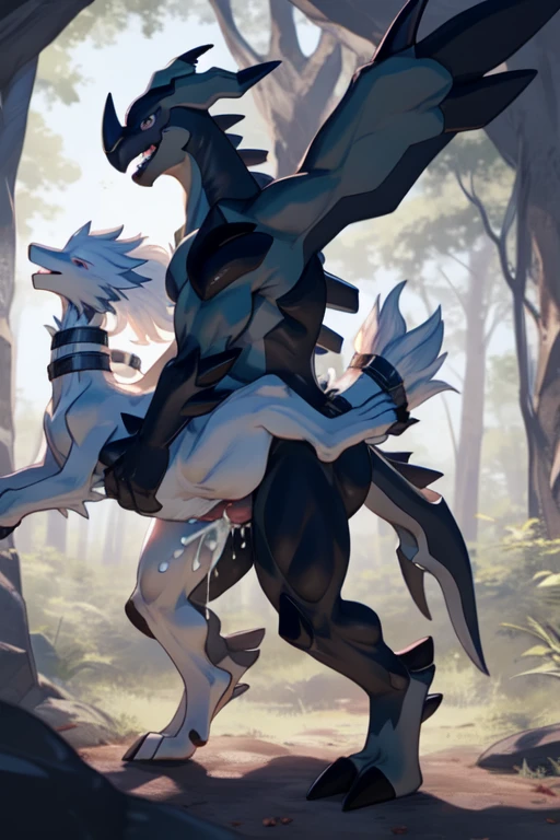 Duo, score_9, score_8_up, score_7_up, score_6_up, score_5_up, score_4_up, source_furry, raven team leader, bear, mammal, anthro, black furry body, blush, (black furry torso, black breasts, black belly):1.3, emanata, breasts, solo, eye scar, facial scar, little tail, female, fur, hood, she is on all fours, barefoot, ahegao, sex, doggystyle sex, she is getting fucked from behind by human male, male is cropped out, outdoors on a grassy field, simple background,