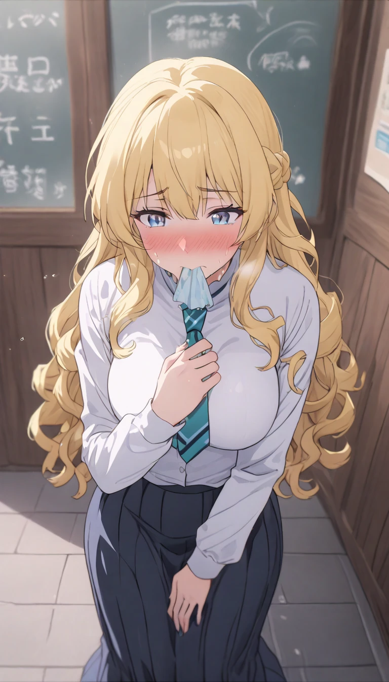 rape ((Erotic blowjob bukkake))score_9, score_8_superior, score_7_superior, sauce_anime,
Tsumugikotobuki, tsumugi kotobuki, Long Hair, blue eyes, Blonde, Thick eyebrows, smile,
sakuragaoka high , , uniform, blazer, shirt, white shirt, collared shirt, skirt, pleated skirt,
indoor, classroom,
View your viewers, Cowboy Shot, Dutch Angle, Dynamic pose,