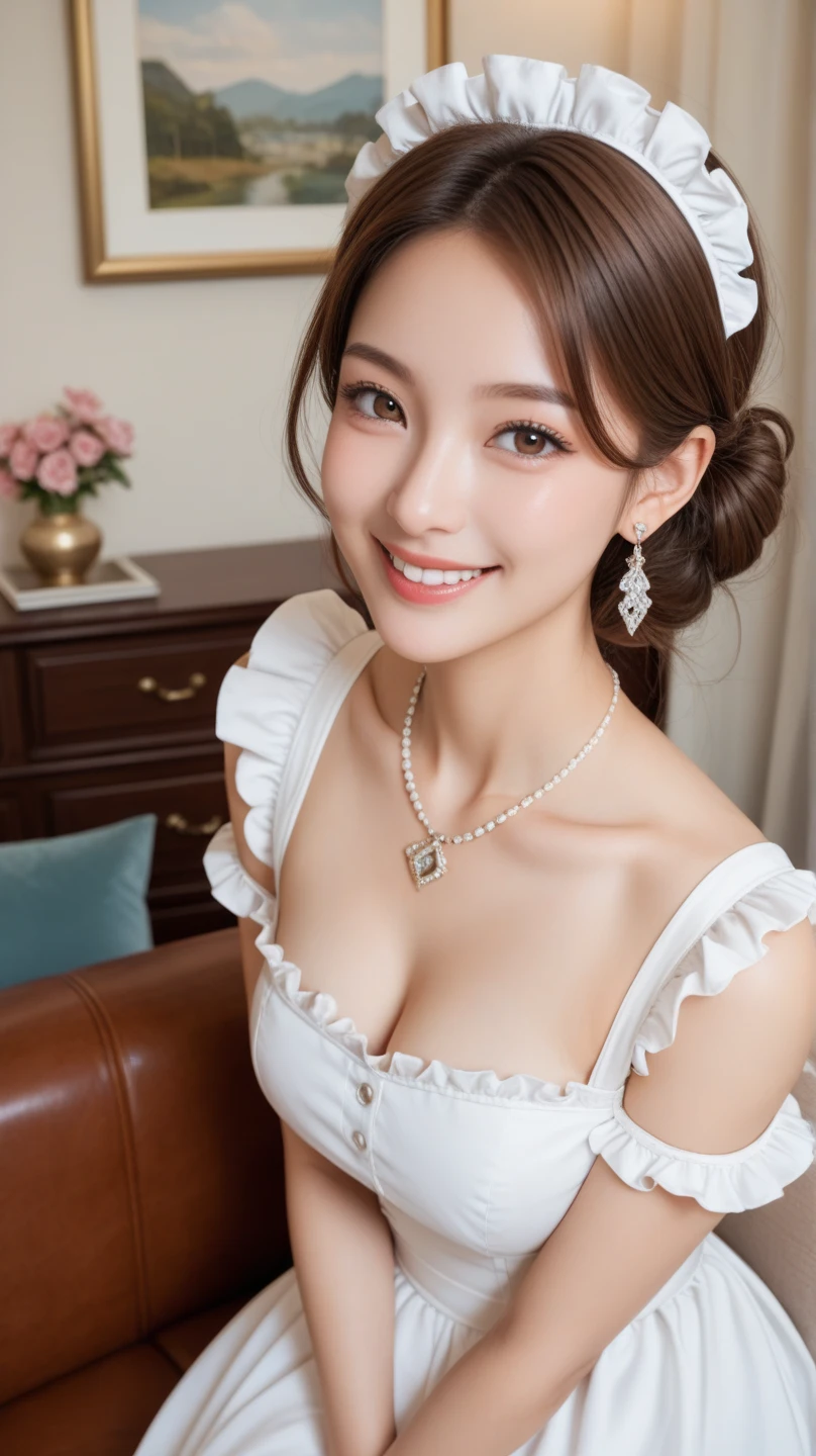 (photorealistic:1.75), (NSFW:0.5),(masterpiece,Ultra HD:1.5), A mesmerizing of an alluring Japanese girl, featuring intricate and lifelike facial details, particularly her enchanting (symmetrical clear ultra beautiful eyes:2.0) and exquisite lips. (Her face is ultra cute and idol-like:2.0).She wears natural makeup.She has small breasts and a slim waist.Her expression radiates a natural and youthful charm, emphasized by her long and voluptuous eyelashes. She is ladylike. Adorning her face is a fashionable, Short haircut that shimmers with a gentle sheen. Her flawless complexion resembles delicate porcelain, exuding an aura of graceful perfection. The symmetry and refinement of her facial structure accentuate her inherent beauty.
An illuminating big smile graces her countenance, capturing her cheerful and optimistic spirit. Her body possesses ideal proportions, boasting an ultra-slim and graceful waistline. Delicately slender hands and feet further highlight her elegance. (She is wearing a simple and thin lace all white camisole:1.5).
The portrait is rendered in a photorealistic style, capturing every detail and evoking a sense of realism. The colors used are vibrant and lifelike, breathing life into the image. Soft and warm lighting envelops the scene, casting a gentle glow on the girl's captivating features. Every detail, from the intricate highlights to the subtle shadows, has been meticulously crafted to enhance the overall realism of the portrait. The level of detail is astonishing, allowing viewers to appreciate the fine nuances and textures of the subject.