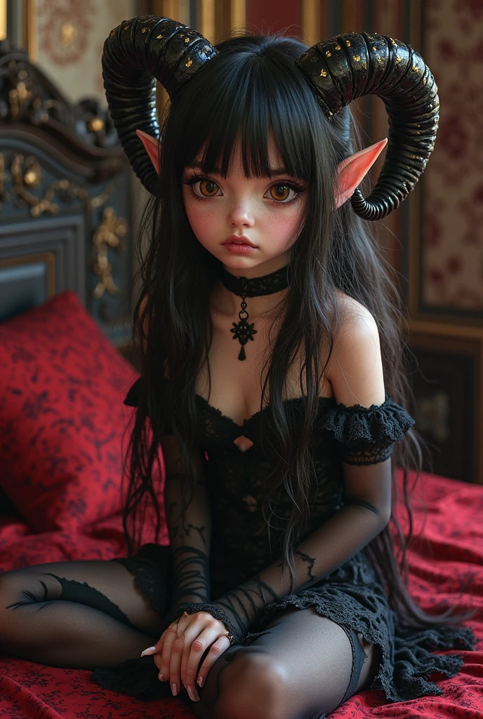Loli, petite, small tits, horns