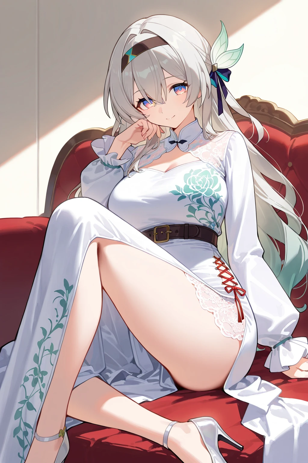 "((1 girl in)、(Long grey hair+silber hair:1.2)、(Lori+beautiful Clothes)、Perfectly beautiful、robe blanche、Goddess Pixiv、seductiv)、(Dynamic table pose)、(cute little)、(The background is unknown)、hight resolution。」(((1个Giant Breast Girl)),Ray traching,(dim murky lights),[detailedbackground(Bedrooms)),((Silvery hair)),((Silvery hair)),(((((Fluffy silver hair,plump and slender girl))Wears a high ponytail)))Avoid golden eyes in the ominous bedroom((((The girl wears a short white skirt and light-colored stockings)There are also white ruffled bow gloves),It shows a delicate and slender figure and beautiful curves,Correct limbs,Lie down in bed,Best Quality in 4K, (Extremely detailed: 1.5), masutepiece, 超A high resolution,(photographrealistic:1.4), 1 ADLT female, Cowboy Shot, (Wear battle armor:1.6), (Blue kimono with floral pattern:1.6), (maid:1.6), Blue Maid Microskirt, Holding a spear, Cheerful, Blue hair, (bob cuts:1.2), Curly hair, (Big eyes:1.1), (Raw feet:1.3),Big breasts, Wind, Dynamic Angle, Dynamic Pose, cloaks