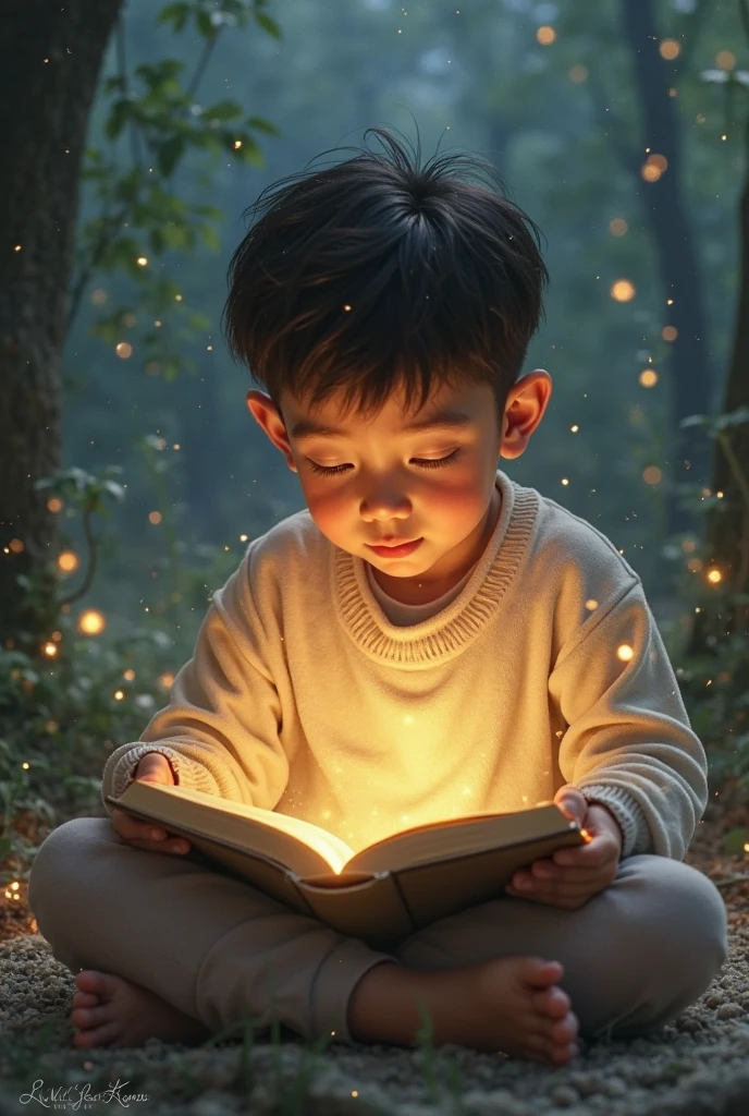 children reading story magical world 