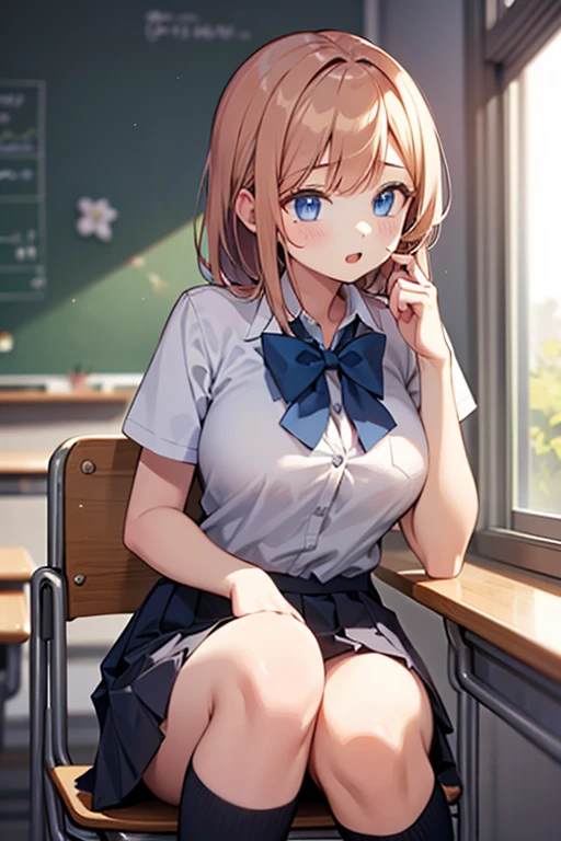 1 girl, , Solitary, skirt, shirt, blue_With eyes, disease, Large_, hair_Deco, White_shirt, Watching_Shown in_Peeping at the audience, navel, pleShown ined_skirt, Shown in the room, Black_hair, School_Uniforms, hairclip, careful_clothing, Blushed, hair_between_With eyes, lShown ing_sleeve, By Bangs, sweShown iner_Vest, blackboard, With collar_shirt, blue_skirt, Classroom, Lower Bust, not_OK, beak_catch, Stomach, careful_shirt, blue_disease, Vague, clothing_rising, Hook of Holland_angle, Ed_Shown in_my own_, short_hair, cowboy_shooting, , School Oku, scantily clad, eternity, Vague_background,