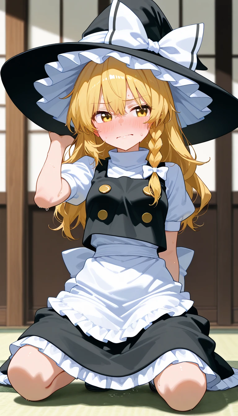 ((masterpiece)),((highest quality)),((anatomical)),((Realistic)),((realistic)),((girl&#39;s room)),(((Kirisame Marisa))),((beautiful eyes)),((baby face)),((petite)),
