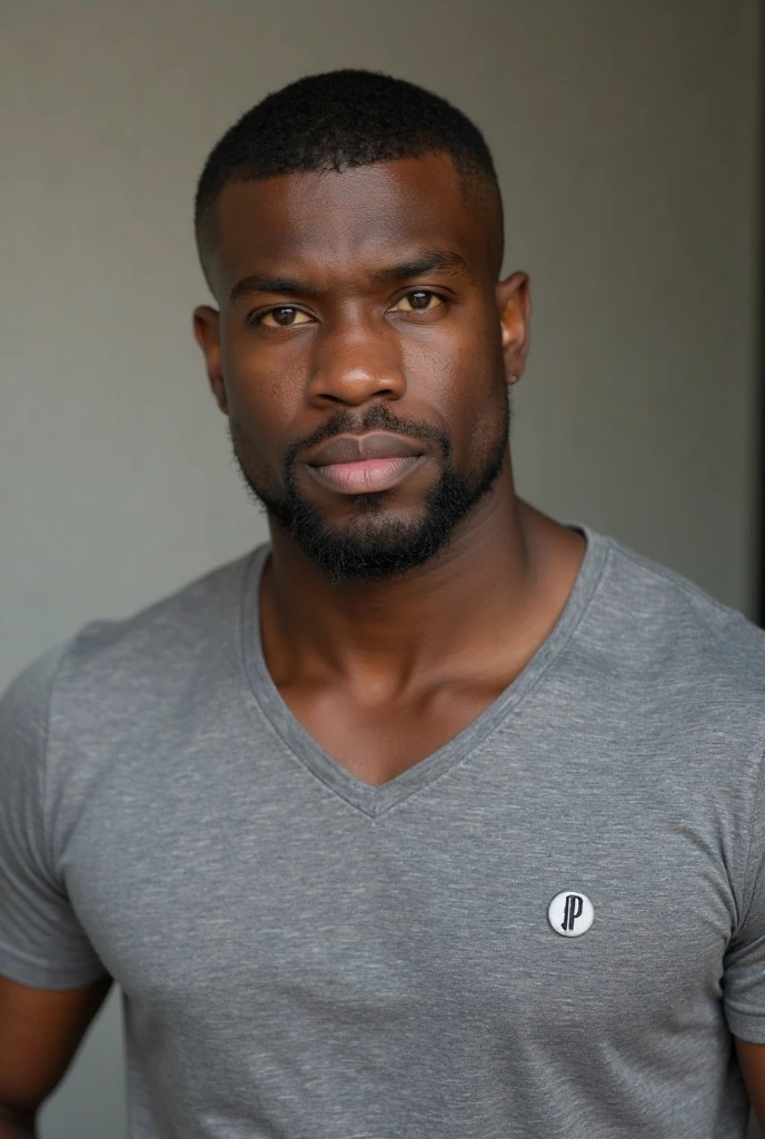 Draw a kenyan man called Roba who's age 16 big body builder wearing a black t-shirt written "Roba" sitting with his girlfriend.The guy should not have beards.The picture dimensions should fit whats app profile picture 