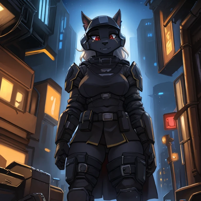 женщина anthro furry tiger ,absurdity, a high resolution, ultra detailed, 1 girl, whole body, holding mechanical chainsaw, Red eyes, in black knightly armor, the face is covered in blood, the face is gloomy and serious+ ruins of the city, anime. a high resolution、masterpiece、top quality、ultra detailed、masterpiece、Sharp Focus、lighting like in a movie、Full body image、((Black reinforced armor suit for troops with complex patterns))、Helmet, covering the head and face、、(full armor、Full face armor)、((Black combat glasses))、Black sunglasses、(Pistol Shooting), (dynamic action. , pirate with blindfold, Spot on one eye, Scull, in military clothing, )