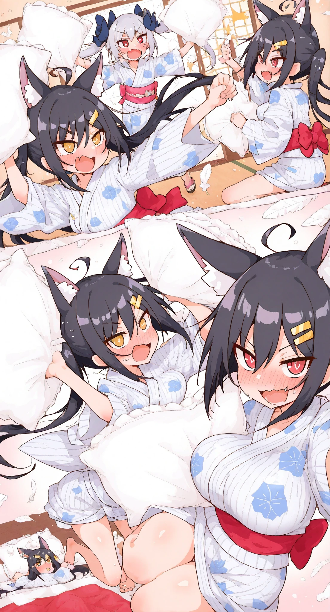((Highest quality)), ((masterpiece)), (detailed), Hakurei Reimu short hair middle breasts sexy Cute face naked Leg spread