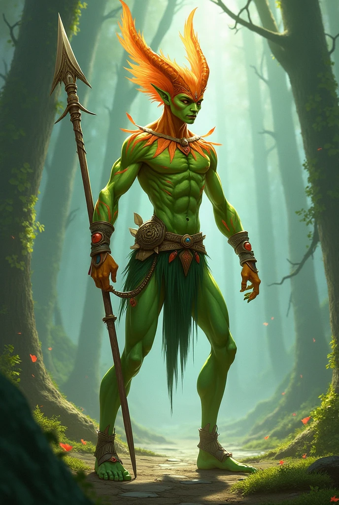 goblin, barbarian, (green skin:1.3), official artwork, official dnd art, in the style of Greg Rutkowski, best quality, masterpiece, intricate details,<lora:dnd_goblin-000110:0.8>  <lora:samdoesartsSamYang_offsetRightFilesize:1>