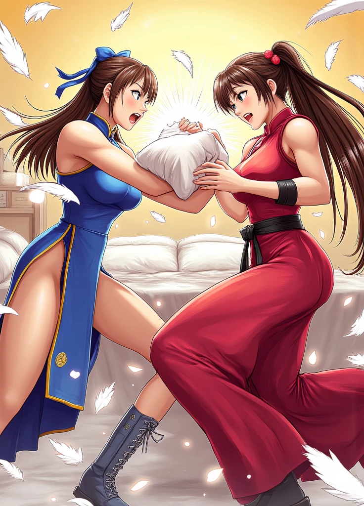 1 man 1 girl Manga comic sensual brunette girl Straight loose hair, blue eyes wet white t-shirt, black tabled skirt In a sensual pose, she teach self defense knee with a woden dummy (bigboob big ass) (wet t-shirt) (highly detailed) (concept art) (manga) (anime) (draw) (face anime detailed) (comics)