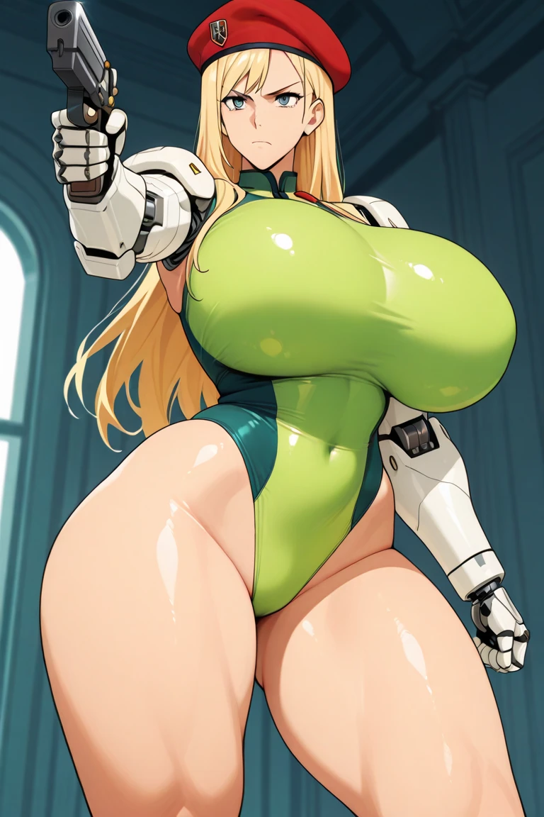 ultra-detailed, Explicit, Beautiful body, Beautiful Nose, Beautiful character design, perfect eyes, perfect face, ultra highres, 4K, beautiful legs, perfect legs, Nice hands, Perfect hand, Masterpiece, Best Quality, Highly detailed, illustration, absurdres, street fighter, doll suit, shadaloo doll, dollsuit, expressionless, blank eyes, looking at viewer, red gloves, emotionless, black latex, corrution, mind control, female combatant, full body, hypnotized, unhappy trance, full body suit, ribbed bodysuit, both arms at side, obey, perfect female body, extremely glossy latex, hypnosis, hypnoLora, empty eyes, Mind control device, poses, submissive_pose, Slave, hat, necktie, stand up straight, standing, standing at attention, hat, necktie, belt, latex, ribbed bodysuit, thighhighs, garter belt, Fighting Stance, extending the right arm from the shoulder into the air with a straightened hand, nazi saluting, military, military saluting, salute, thigh boots, 1girl, elf, Almia Agraliel, Kyonyuu Elf Oyako Saimin, blonde hair, long hair, tiara, blue eyes