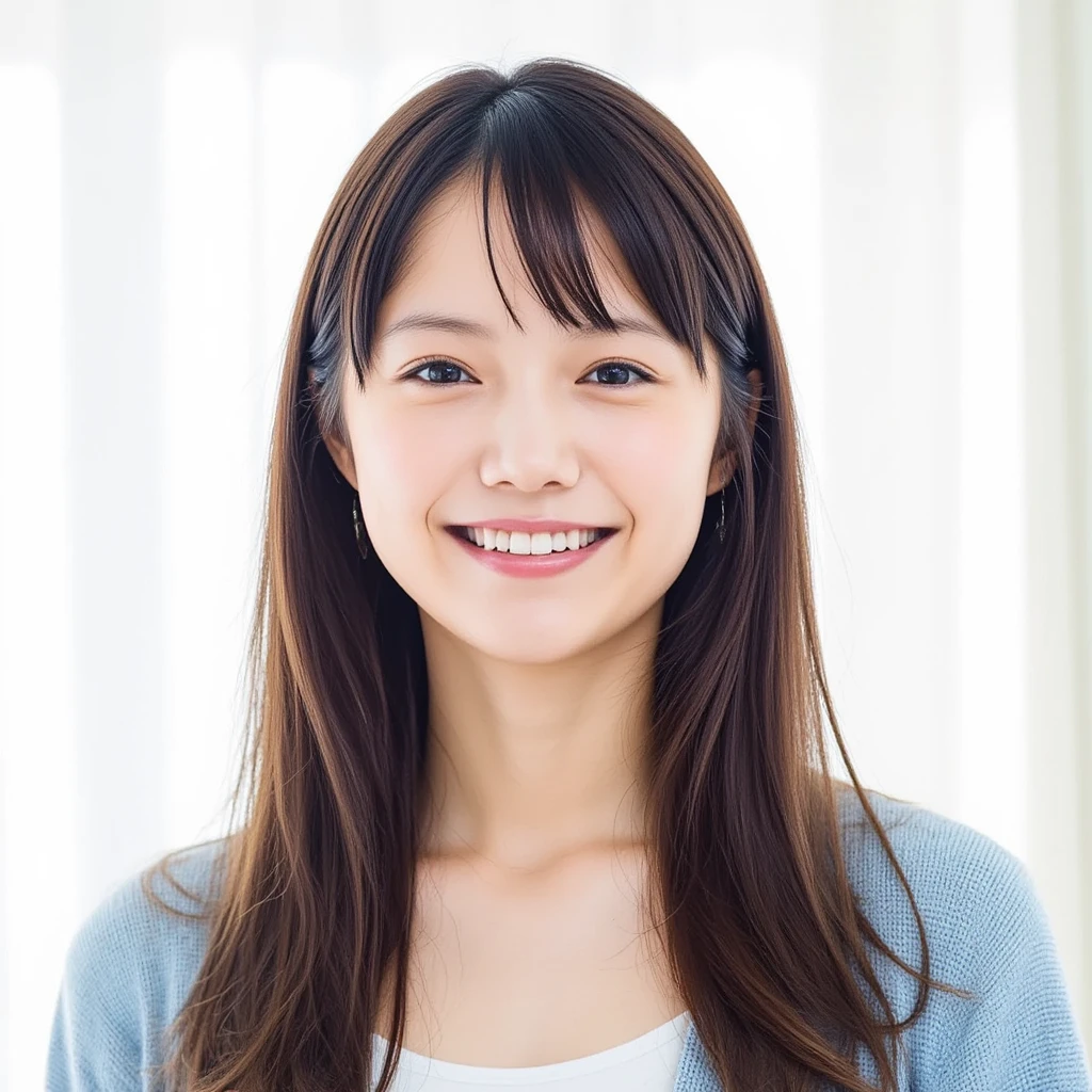 masterpiece,best quality,(Japanese ),((Beautiful girl)),cleavage,indoor,(perfect body beauty:1.2),(shy smile),beautiful teeth,