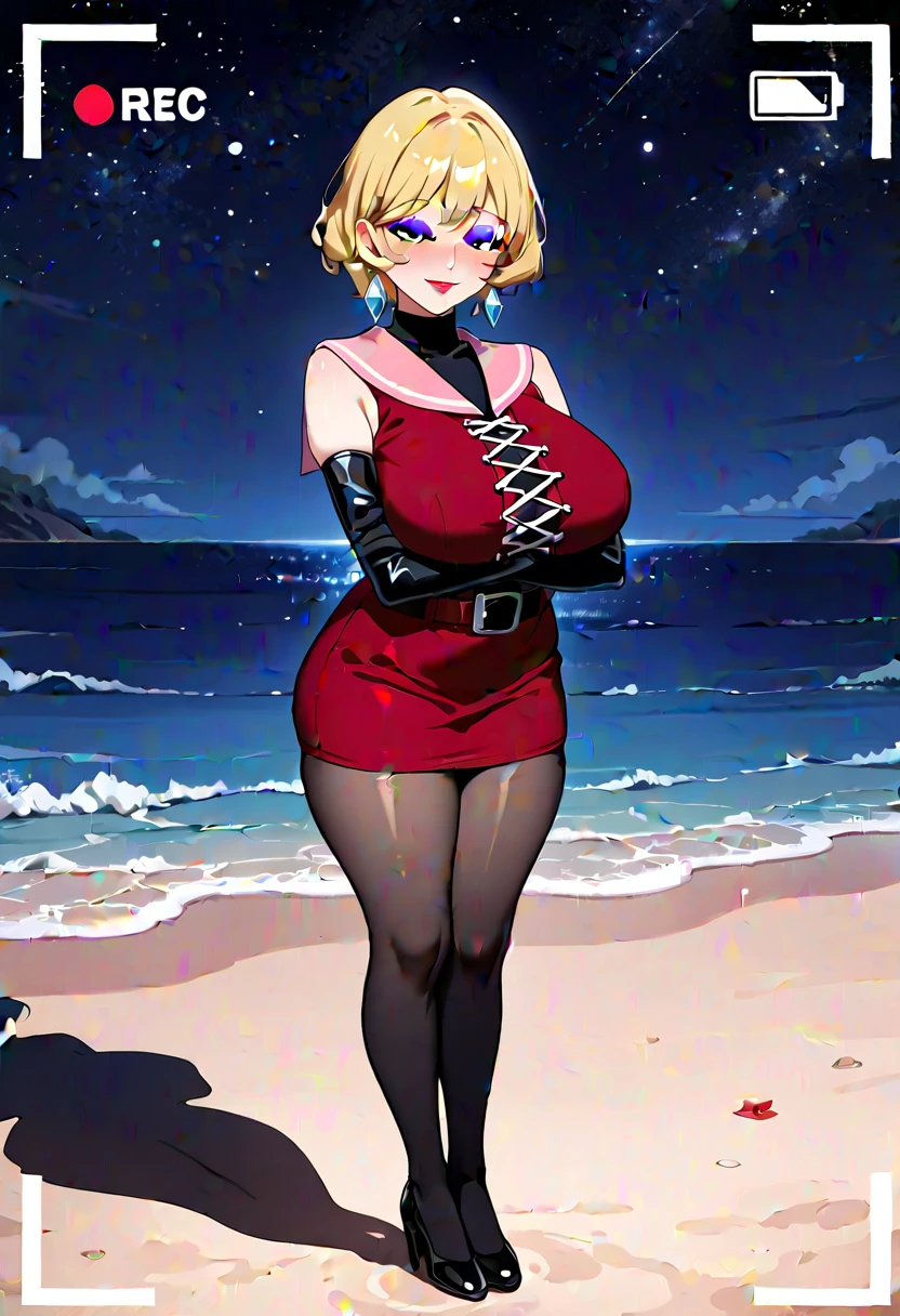 (full body), bottomheavy, huge ass, gigantic ass, thick thighs, massive thighs, hyper thighs, (extremely wide hips:1.4), solo, beach scenery