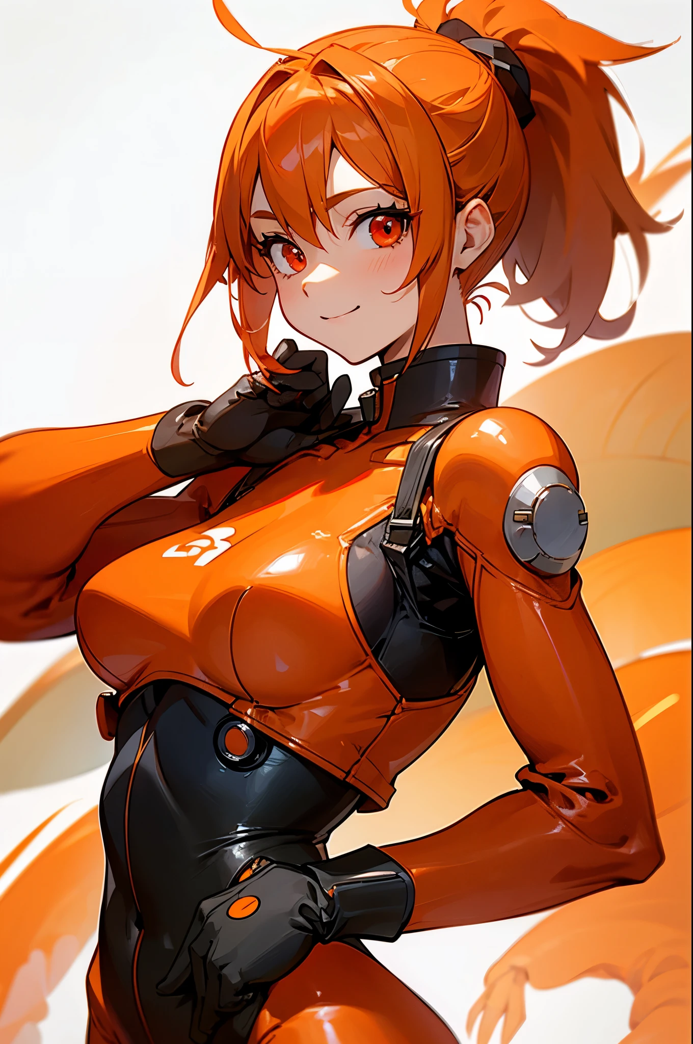 masterpiece, highest quality, High resolution, 1 girl, ticker, Ahoge, big breasts, race_Queen, red leotard, Jacket, embarrassing,closed mouth, field,