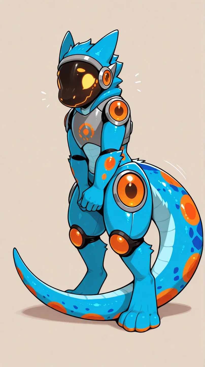 The dragon girl in the mecha,Blue-orange hair,adolable,Mechanical nanoskin,black reotard,Black mid-tube socks,full bodyesbian,nakeness,Shota