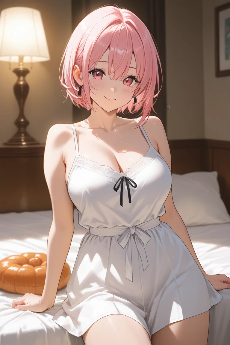 masterpiece,highest quality,Super detailed,8k,
Zhou Xianguang,Realistic Skin,Glowing Skin,、break、
(solo, 1girl, pink hair, purple eyes, short hair, hair flower)、naked towel、see through、break、
pregnant、(standing split)、(the body is very wet:1.5)、A refreshing smile、Emphasizing the cleavage、
Fantastic night sky、futon