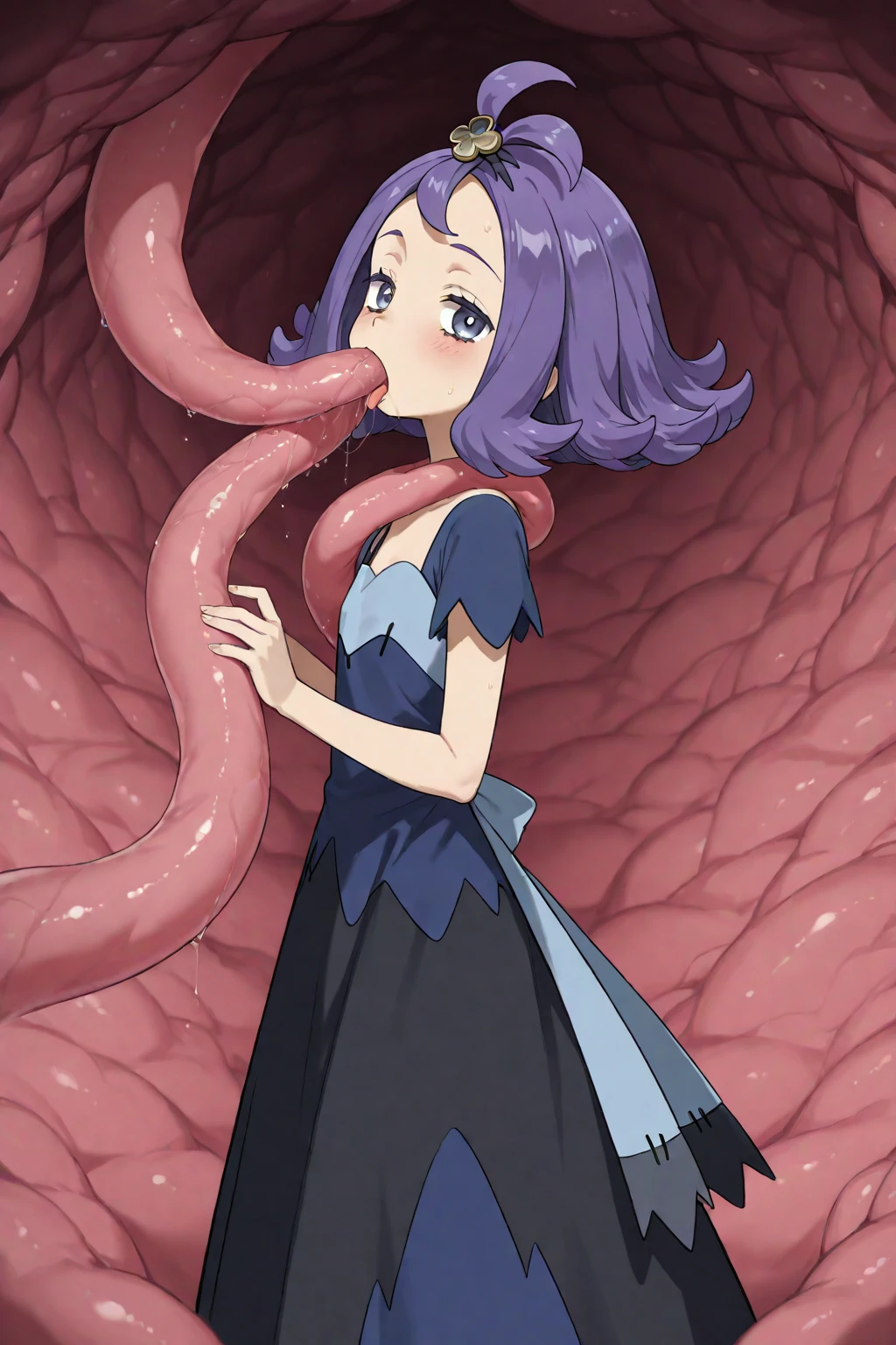 (masterpiece, best quality:1.2),1girl,solo,cowboy shot,arms behind back,
fubuki\(one punch man\),shot hair,black dress,<lora:fubuki:1>,
(wantun-tentacles,tentacles,tentacle sex:AAA), <lora:20231104:0.8>,