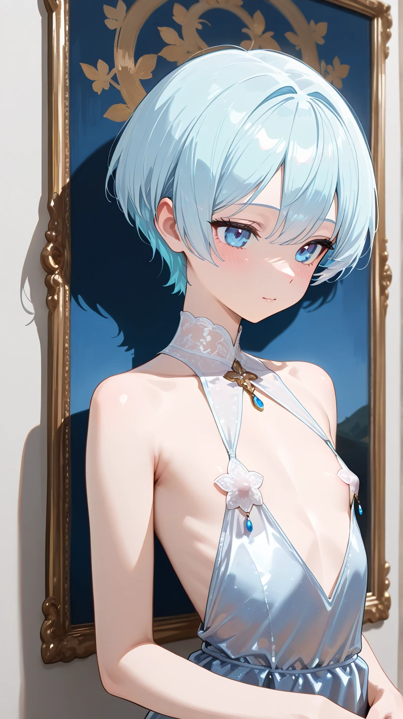 , tt_flat, topless, topless, topless, Small breasts, Small breasts, Small breasts, Large nipples, cure mermaid, Highest quality, masterpiece, Ultra-high resolution, One girl, In the Dark, Deep Shadow, Modest, Cold Light, Sexy Looks, high quality, high detail, beautiful, 8K, Ultra HD,
