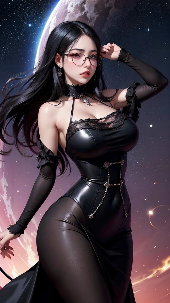 ((extreme detail)),(ultra-detailed), extremely detailed CG unity 8k wallpaper, velvet, figurine, blue hood, lace g-string, star headdress, puffy sleeves, lips, looking away, close-up, head turn, black backgroundHD lighting and dark )<=(epic image quality)dark atmosphere with bright particle light(many effects in background)