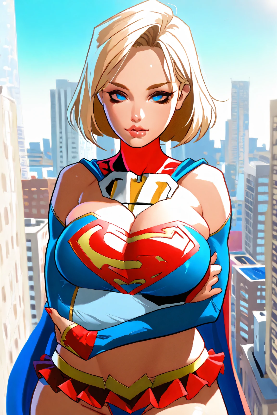 Supergirl costume, huge boobs, handsome young girl