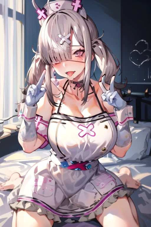 Undies with white mucus、woman、Full nudity、Shyness、Sweaty、Fly Hearts、Eyes are hearts、Anal Sex、bed