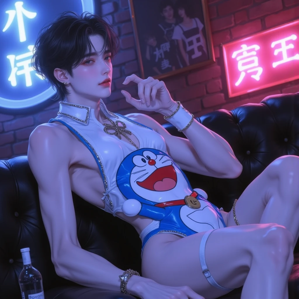 (masutepiece,High resolution,ultra - detailed:1.0),1(Boy,Robot Boy),Perfect male body,Look at the camera,Delicate eyes and delicate face,extremely details CG,Unity 8k wallpaper,intricate-detail,solo person,Detailed face, (Futuristic skin-perfect white bodysuit), Best Quality, hands visible, (White Gloves), Beautiful and delicate blue short hair:1.5 , full length shot(fls) , big thighs , big hips , insane details, hyper details , photorealistic , only male , handsome boy , puffy nipples , 16k resolution , ultra-high clarity , hyperrealism, uhd,. K-pop idol , whore , slutty whore , swollen nipples , defeat , grins ,thick thighs, thick hips , male , wide hips , wide pelvis , bare thighs , sexy ,bare hips , epic reality , ultra realism , ultra photorealistic , front view , (((male,male性,only boy , only male))) , (boy ,male) , (sexy hollow bodysuit) , ((everything tight)) , ((hollow design)), (tangle by tentacles , tentacles on his body) , (looking pleasured:1.3) (nsfw), lying, open legs, arms up, struggling, dominated, (bind:1.3), (tentacles_optimize:1.5),