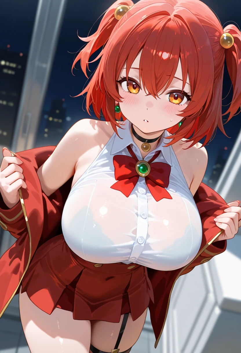 There was one girl with shiny skin, sexyposture,best qualtiy,tmasterpiece,(Photorealsitic:1.4),breast enhancement,reality,offcial art,The 8k quality,Super Detail,Fine detail skin,Movie angle,Cinematic textures,Movie Lighting,masutepiece,The highest image quality,1 girl,Vermilion lips,hair messy,pantyshot,Big Mimi,crisp breasts,1girll,short hair,upper limbs,((cleavage)), thick thighs, red eyes, ((bunny ears)), ((bunnysuit)), ((blushing)), red hair, bar