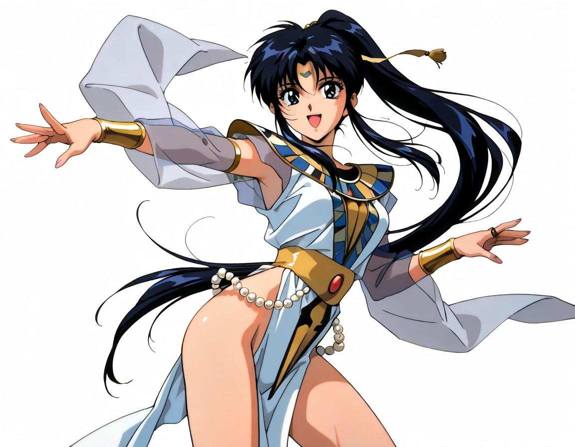 "(masterpiece:1.1), best quality, NSFW,
1girl, (80s anime style:1.3), (eyelashes:1.5), (loli:1.2),
(intricate high detailed body:1.2),
(brown hair:1.1), (forehead, parted bangs, hairclip:1.1), (long hair, straight hair:1.1), (crown:1.2),
blue eyes,
(dark skin:1.5), (large breasts:1.1),
(angry, smile:1.2),
(see-through leotard armor, navel cutout, tattoo:1.2),
(suspenders:1.1), (hoop earrings:1.1), neckwear,
standing, looking back,
(back view, ass focus:1.2),
(upper body, cowboy shot, looking at viewer, from front:1.1),
(daytime, grassland, outdoors:1.2)"