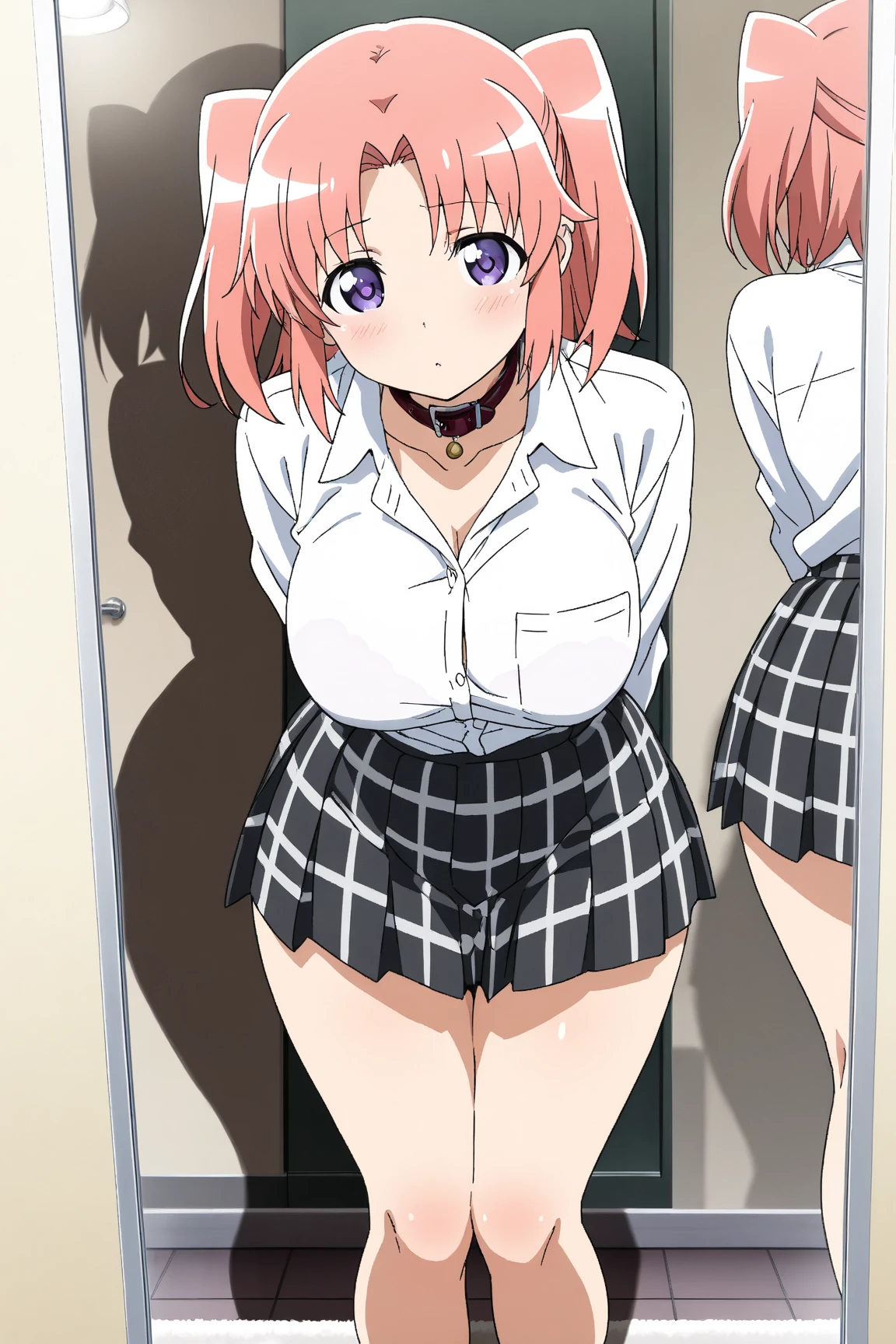 ((nsfw, nude,show off nipple,highest quality,aroused,beautiful busty,beautiful eyes,beautiful face,detailed eyes,beautiful pussy,side-tie panties, huge breasts,masterpiece, High resolution,best quality, masterpiece, high quality, insanely detailed, one girl,?????,stockings)), (((one girl,ichika nakano,serafuku,T-back))), one-piece , breasts, pantyhose, blush, standing