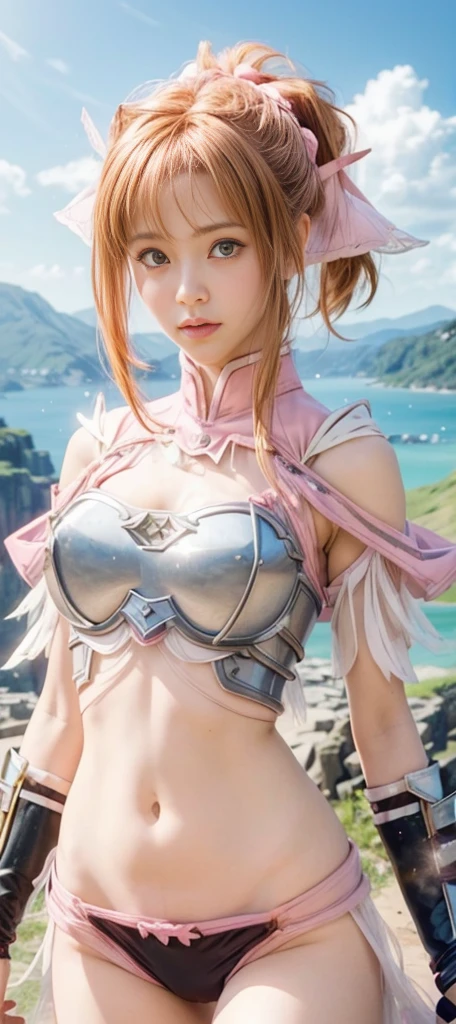 Professional , masterpiece、top-quality、photos realistic , 、top-quality、超A high resolution、(Photorealsitic:1.4)、Raw photo、depth of fields (Gemstone Gold Metal Body:1.9),(Matte White、Toostock、heavy breasts、(cleavage of the breast)、(((Micro Bikini Armor))),(Detailed Dragon Armor)、(Have the strongest weapon)、((Random Hairstyles 1.6),爆乳,)explosions、intense fighting、(Precipitous cliffs),Dragon Gold Weapon,Mystical expression、Particles of light、Fight dragons、(Detailed Dragon Helmet),Gorgeous Silver Weapons ,(( Dragon's dense and gorgeous sword)) , Beautiful knife ,warhammer 40k ,Detail and gorgeous tiaras、((Pink hair))、(Castle background)、、((Gangle's forest background))、Beautiful Caucasian beauty、1a person、dynamic ungle,(((With detailed shielding)))、Smaller head、A smile、Castle background、Thin and beautiful female hands、cleavage of the breast、Soldier in iron armor on background、Mystical expression、Light Effects、intense fighting、Wind-effect、magic circles、With the legendary magic wand、(huge-breasted)、Toostock、Colossal tits、
