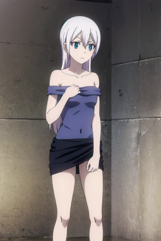 naked,alone, alone focus, One girl,ufotable screen capture, whole body, Are standing, Black background, Simple Background, Looking into the distance, Completely naked,Small breasts