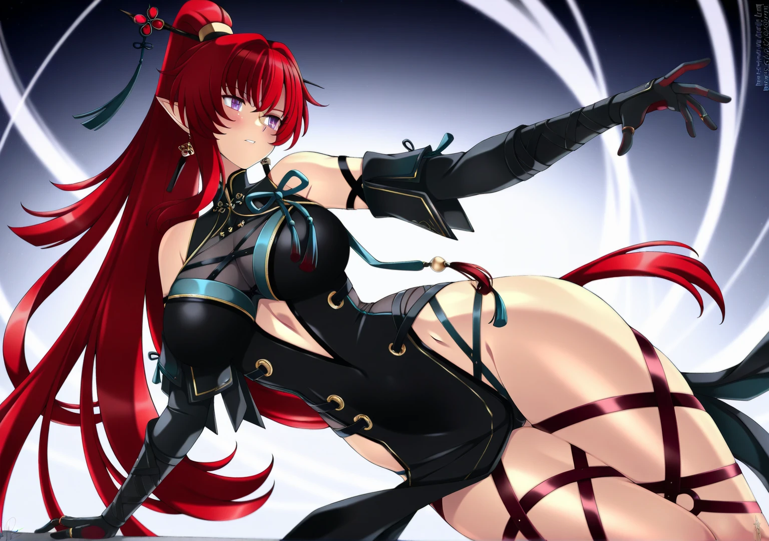 Generate the same character as the image, Full HD, 4K, no blur, High definition, the furry 9-tailed fox anime style character, change the character's clothes, neckleace, show your legs, open clothing,