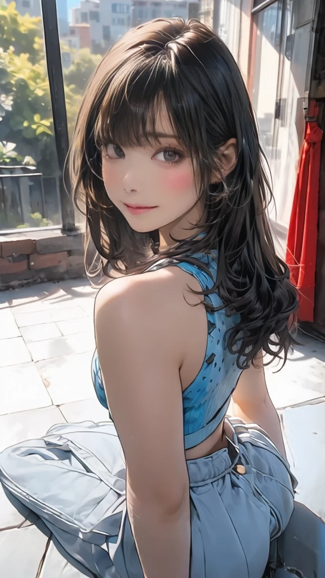 One Girl、(20-year-old woman)、Cat ears headband、Cat tail、Black maid outfit、Holding a tray with two parfaits on it in one hand、With the other hand, lift your skirt to show your underwear、Short skirt、I can see your pants、White knee-high socks、Striped pants、Highest quality、8K、Beautiful Face、Mischievous smile、Wink to the viewer、View Viewer、A bright cafe with a black cat