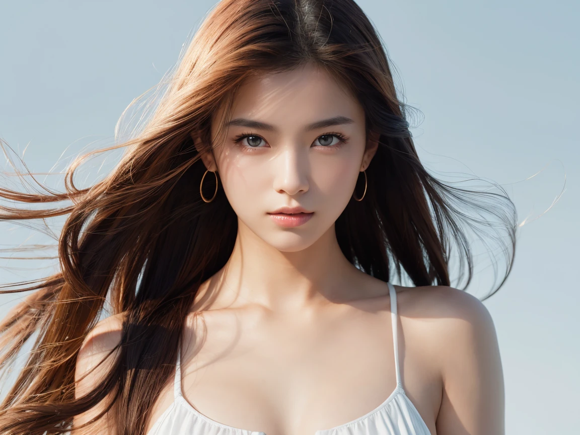 Highest quality, figure, Very detailed, In detail, High resolution, 8k wallpaper, Perfect dynamic composition, Beautiful attention to detail, Women's Fashion Summer,Short Bob Hair,Small Breasts Natural Color Lip, Bold sexy pose,smile,Harajuku、20-year-old girl、cute、sexy shot looking at camera