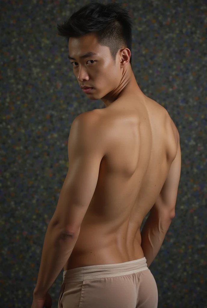 16 OLD YEAR, Completely naked, PENIS, JAPAN BOY, whole body, WHITE SKIN, slender BODY, FOOT, ARM PIT, SHOWER, HOMOSEXUAL, ANGLE FROM SIDE, STANDING, FOOT　face down, VERY thin