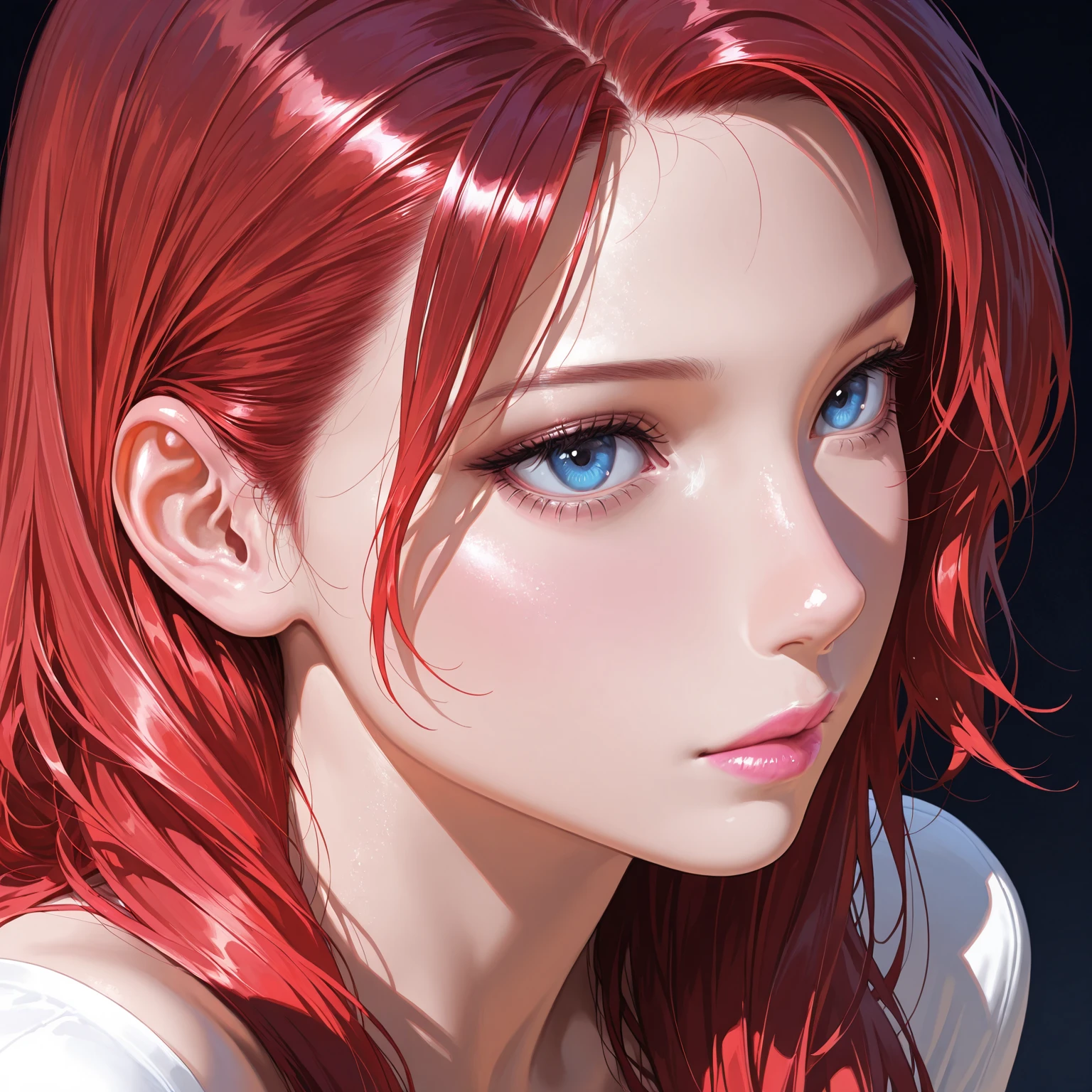 Kurt Roesch, shutterstock, digitl art, sexy girl with violet eyes, soft portrait photographed 8k, with red hair and violet eyes, beautiful realistic face, beautiful realistic face, detailed beauty portrait, beautiful photorealistic face, realistic digital painting, beautiful redhead woman, red hair and attractive features