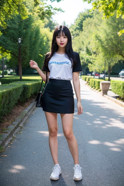 A girl ， realisticlying， best qualityer， （（eye makeup））（（（（short  skirt））））， （(pantiess））（（（Happy expression： 1.8）），full bodyesbian， （Larger chest）， Twinkle， （20yr old）， （（Skinny figure： 1.5））， （（（tee shirt： 1.5））））， （（Nice hairstyle： 1.5））））， （（（Raised Legs： 1.8））（（（opening legs： 1.8）），（（（（ankle）））），（（（（Toes））））